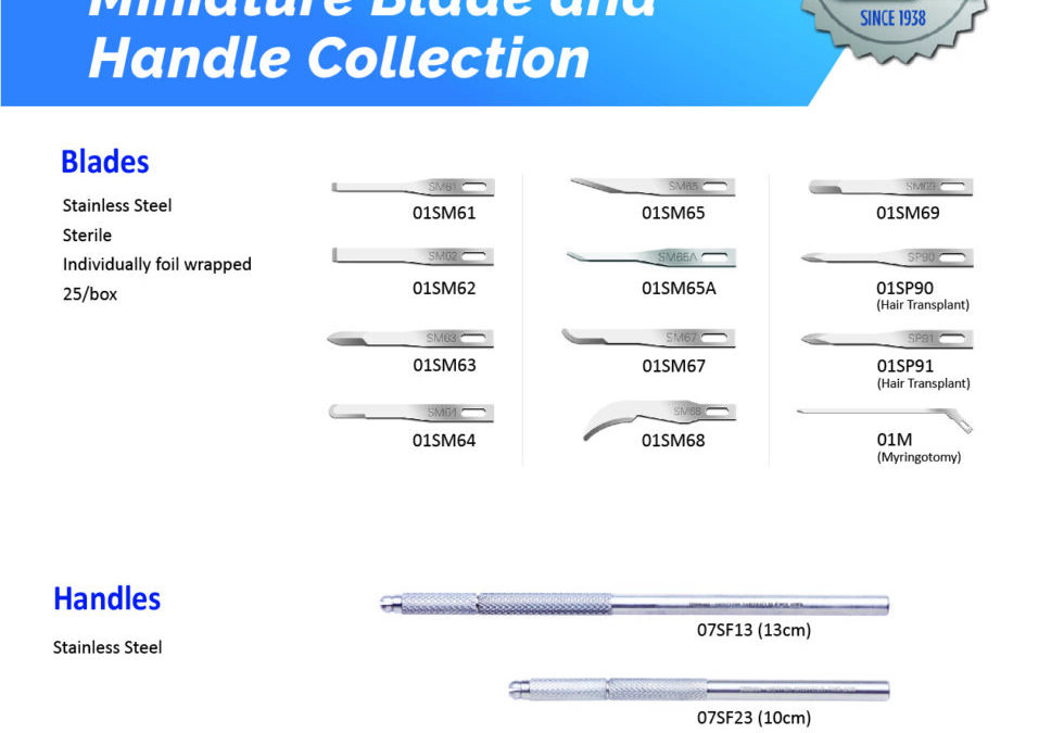 Miniature Surgical Blade Collection